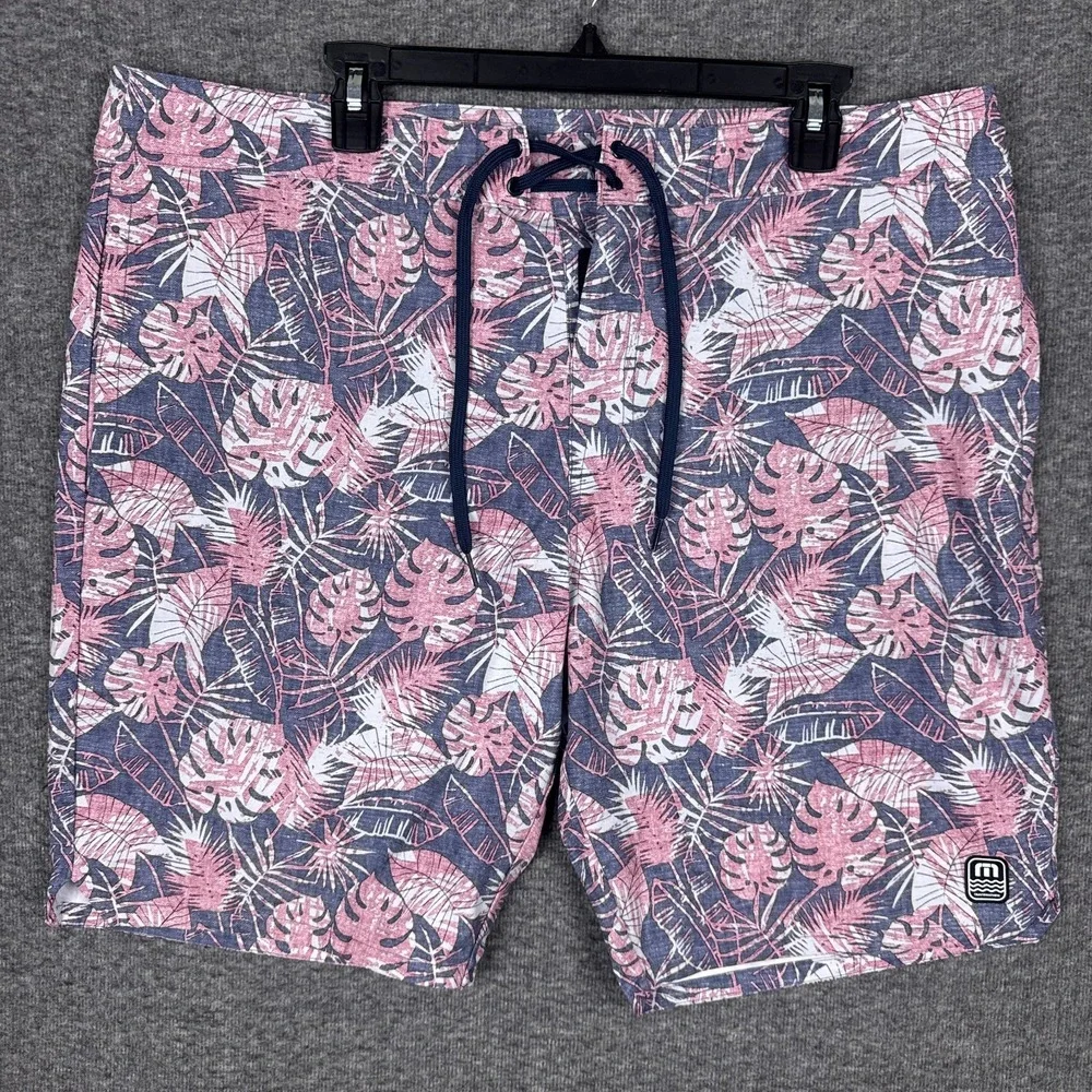 Travis Mathew Board Shorts Mens 38 Floral Swim Trunks Surf Bathing Foot The Bill